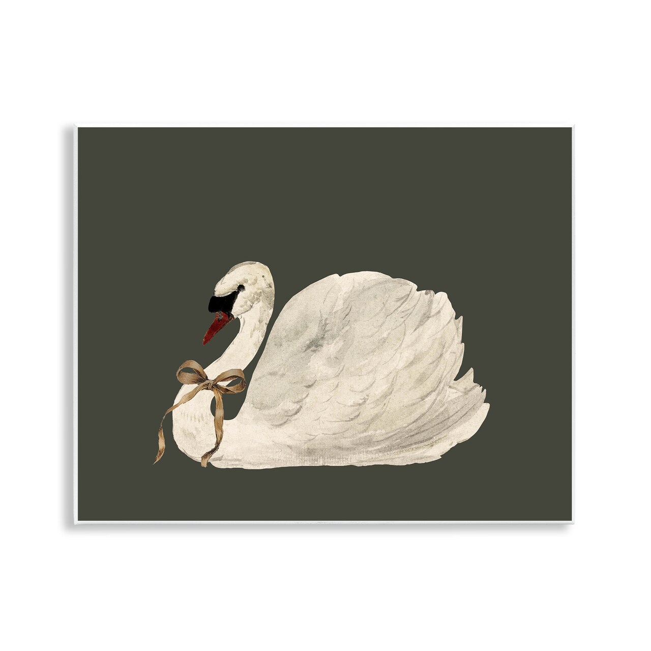 Stupell Industries Holiday Swan with Ribbon Wall Plaque, design by Lettered and Lined
